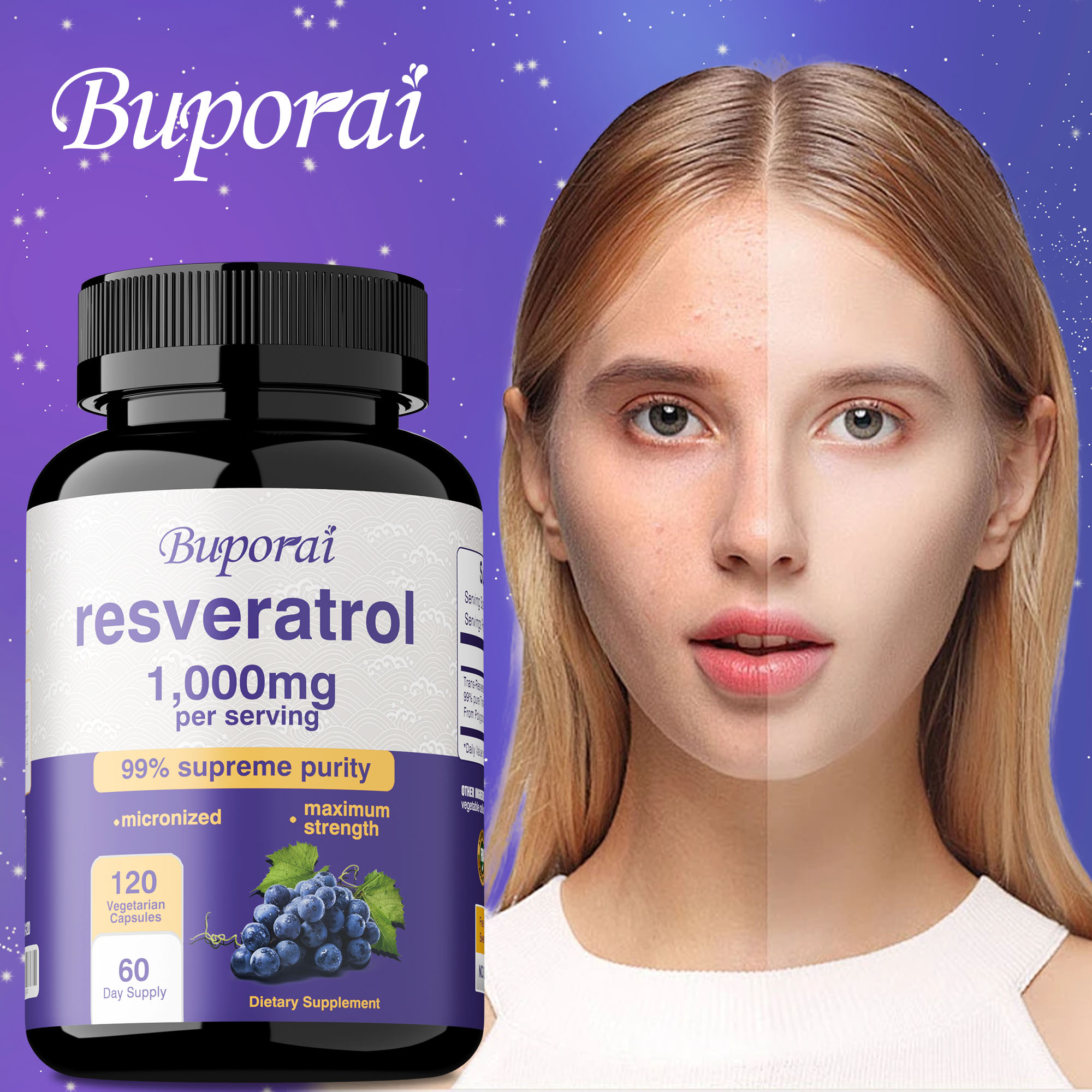 Health And Wellness Promotion - Cápsulas de Resveratrol - Antienvejecimiento, promueve