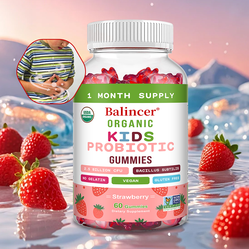 Health Wellness Gummies - Gomitas probióticas orgánicas naturales (fresa), para